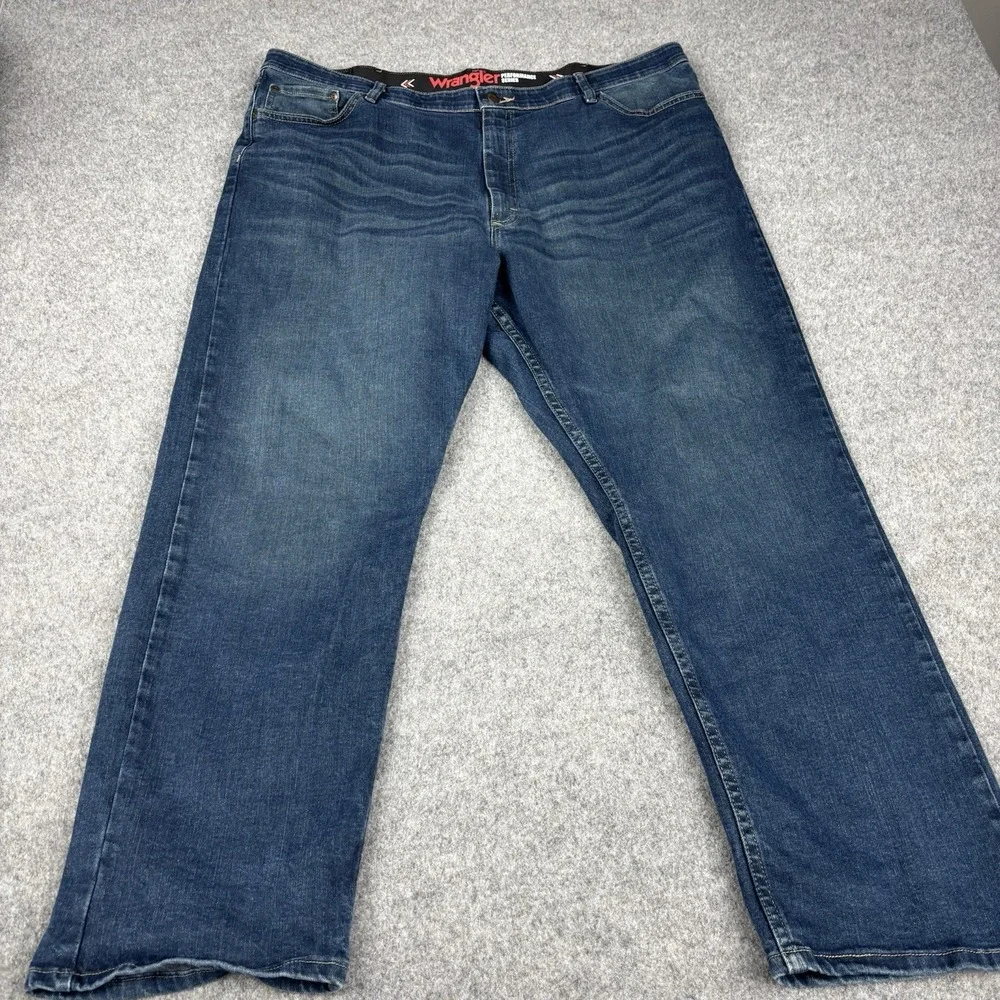 Wrangler Performance Series Jeans Mens 40x30 Dark Wash Straight Leg Stretch Blue